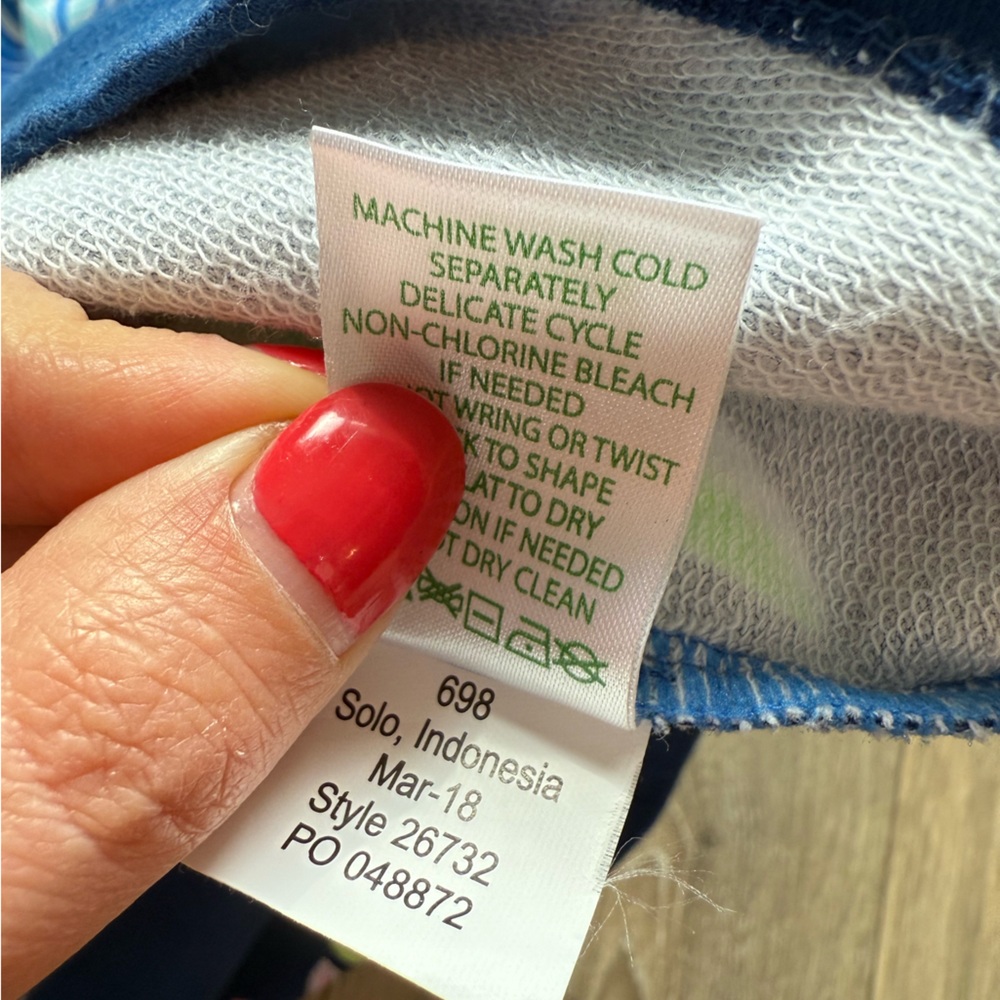 Lilly Pulitzer Harper Bennet Blue Lets Mango French Terry Stretch Shift Dress M - Picture 11 of 11